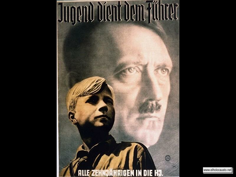 Cartel con la leyenda: Sirve a la JH, Todos desde los 10 años en las Juventudes Hitlerianas.